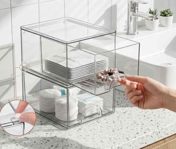 4 Piece Clear Acrylic Mini Storage Boxes