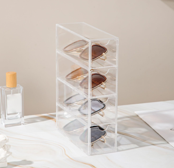 6 Piece Clear Acrylic 4 Layer Eyewear Storage Box
