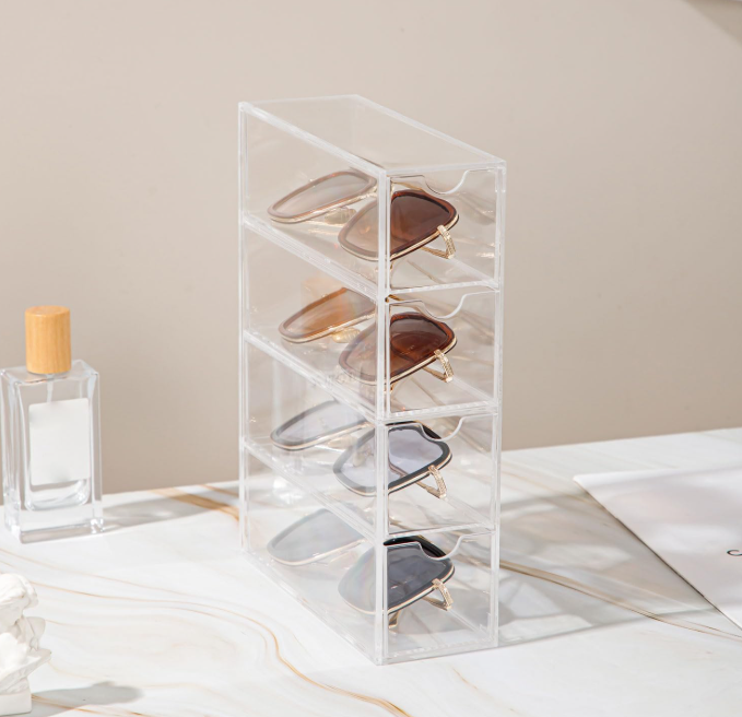 6 Piece Clear Acrylic 4 Layer Eyewear Storage Box