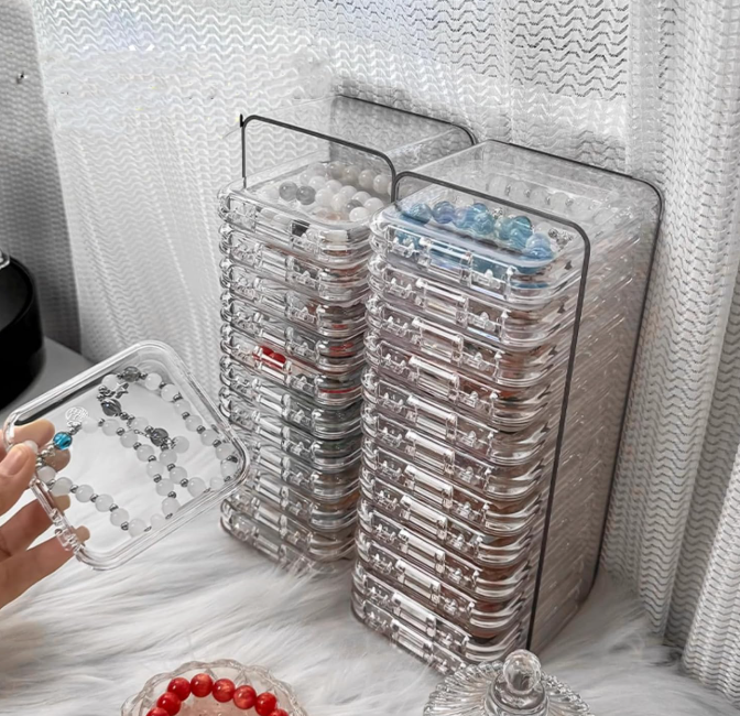 10 Piece Clear Acrylic Jewelry Storage Organizer Set