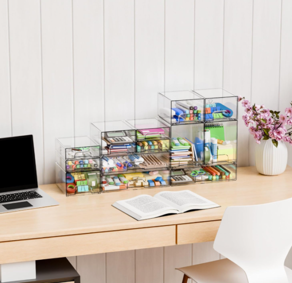 10 Piece Small Clear Acrylic Mini Drawer Organizers