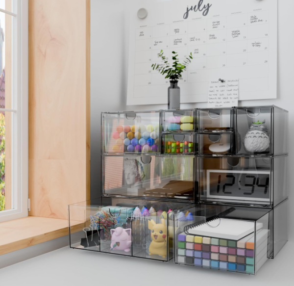 10 Piece Clear Acrylic 10 Drawer Desktop Storage Cabinets