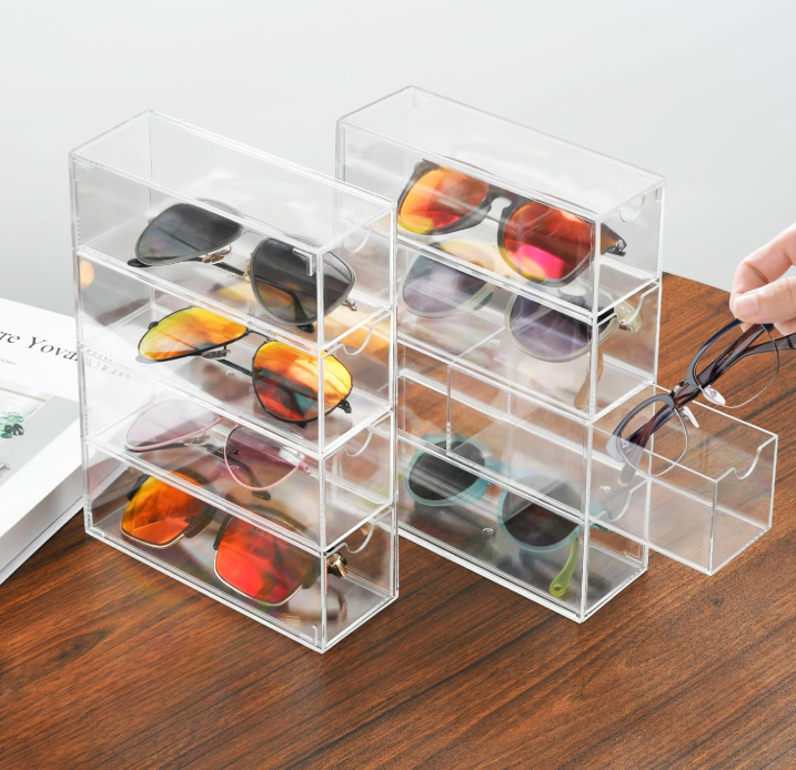 10 Piece Clear Acrylic 8 Drawer Desktop Organizers